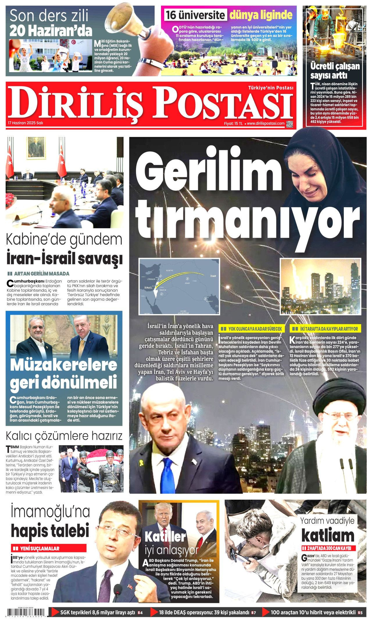 İsrail artık güvende değil! Nükleer kullanma ihtimali arttı...  17 Haziran Salı gazete manşetleri... - Sayfa 11