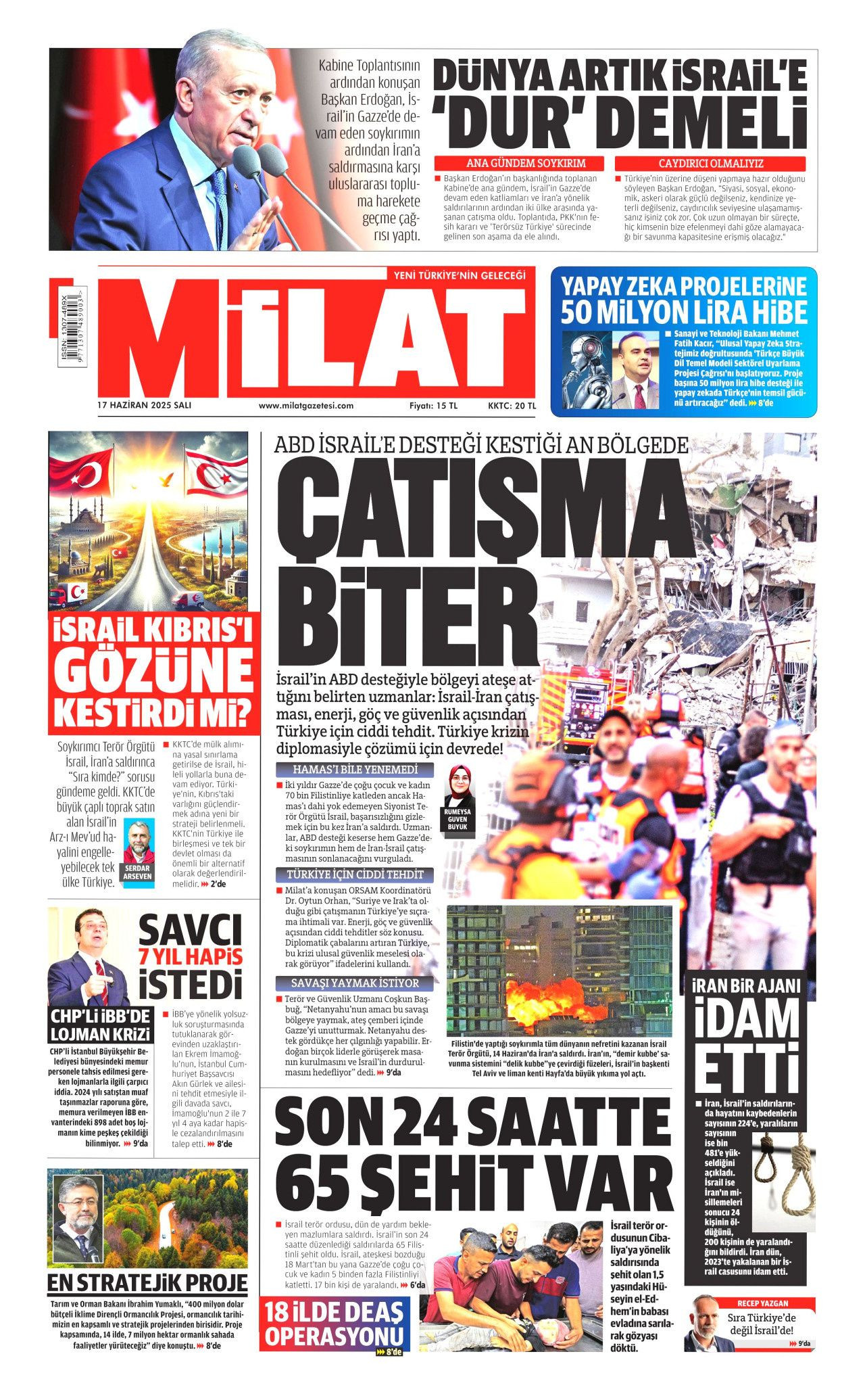 İsrail artık güvende değil! Nükleer kullanma ihtimali arttı...  17 Haziran Salı gazete manşetleri... - Sayfa 15