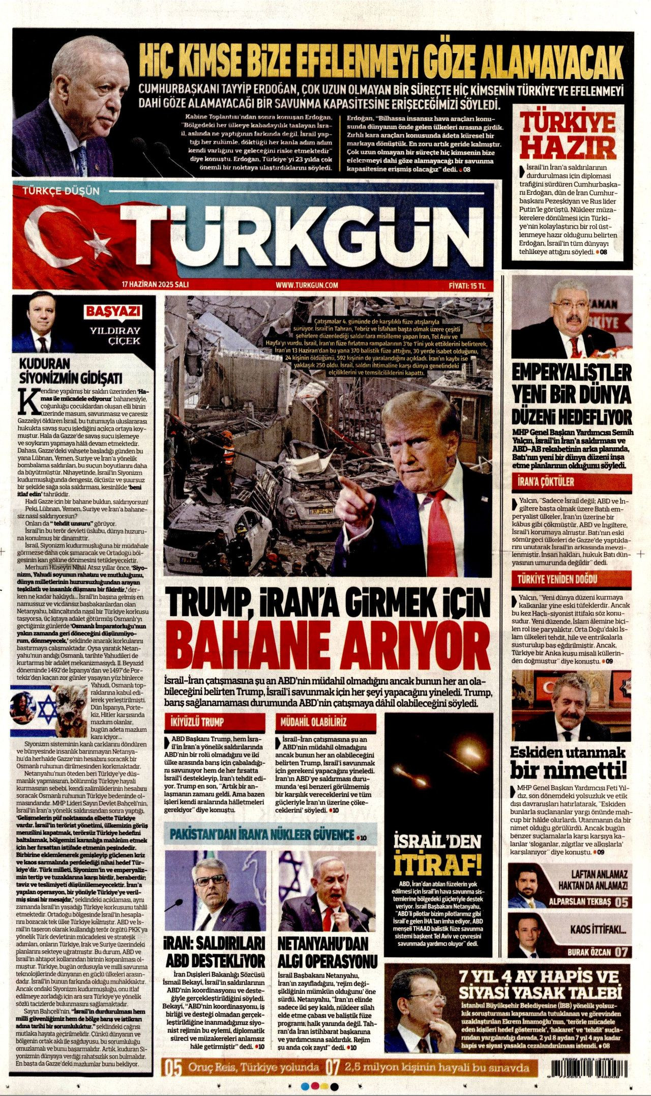 İsrail artık güvende değil! Nükleer kullanma ihtimali arttı...  17 Haziran Salı gazete manşetleri... - Sayfa 20