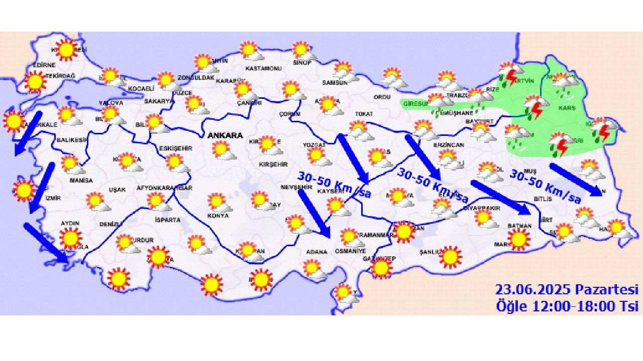23 Haziran 2025 Meteoroloji hava durumu tahminleri: Az bulutlu, bulutlu ve yağışlı hava etkili olacak... - Sayfa 4