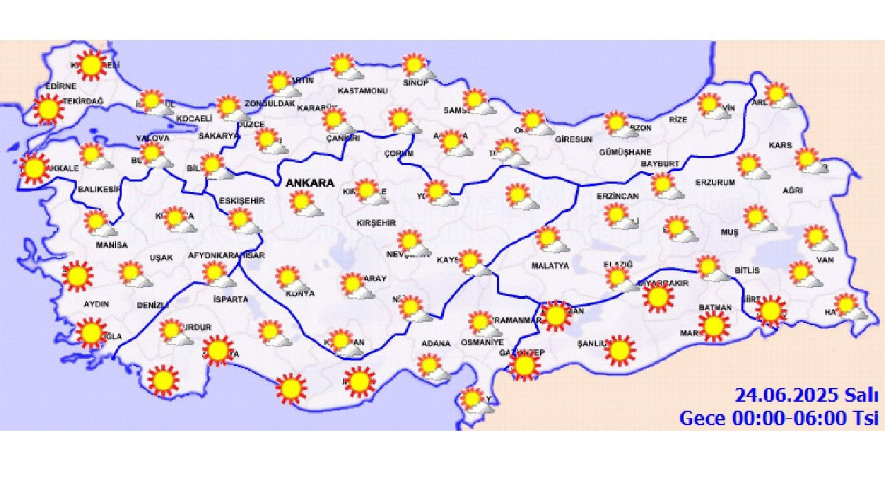 24 Haziran 2025 Salı yurt geneli hava durumu! Az bulutlu ve açık hava etkili olacak... - Sayfa 2