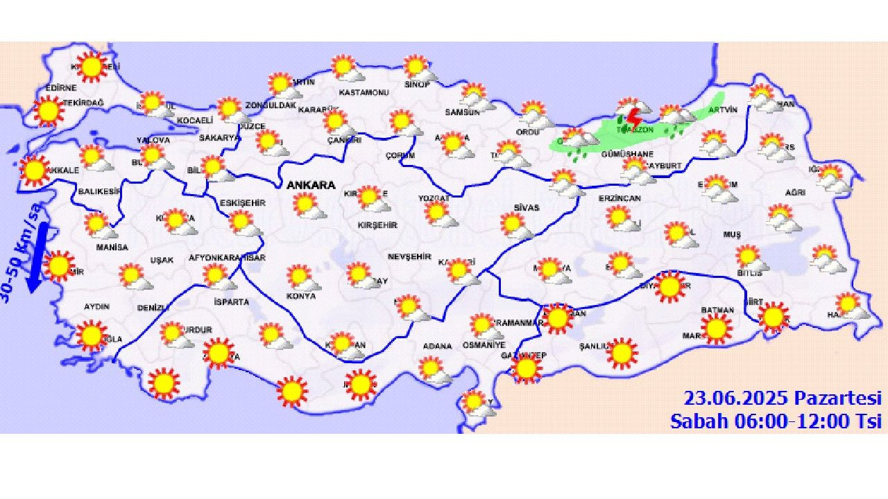 24 Haziran 2025 Salı yurt geneli hava durumu! Az bulutlu ve açık hava etkili olacak... - Sayfa 11