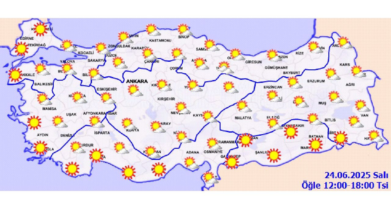 24 Haziran 2025 Salı yurt geneli hava durumu! Az bulutlu ve açık hava etkili olacak... - Sayfa 13