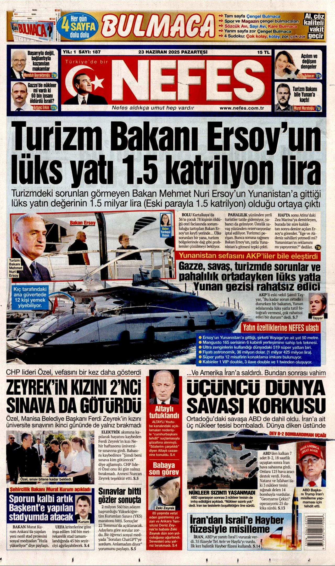 İsrail'e teslim olan ABD, İran'ı vurdu! İsrail-İran savaşındaki tehlikeli dönemeç gazete manşetlerinde... - Sayfa 14