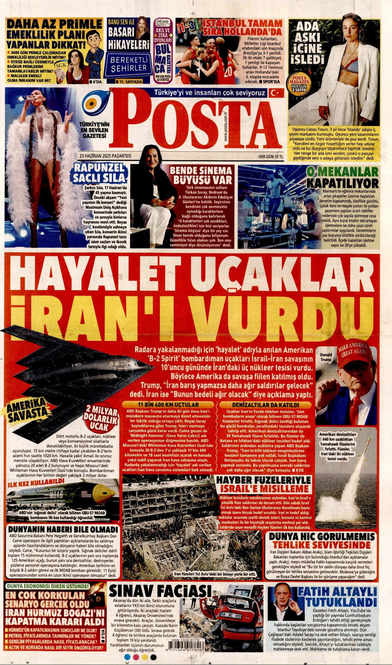 İsrail'e teslim olan ABD, İran'ı vurdu! İsrail-İran savaşındaki tehlikeli dönemeç gazete manşetlerinde... - Sayfa 8