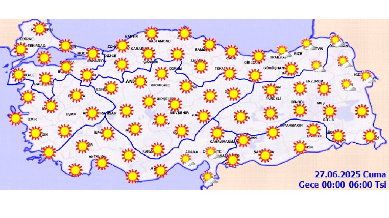 27 Haziran 2025 yurt geneli hava durumu tahminleri yayınlandı! İşte il il hava durumu... - Sayfa 1