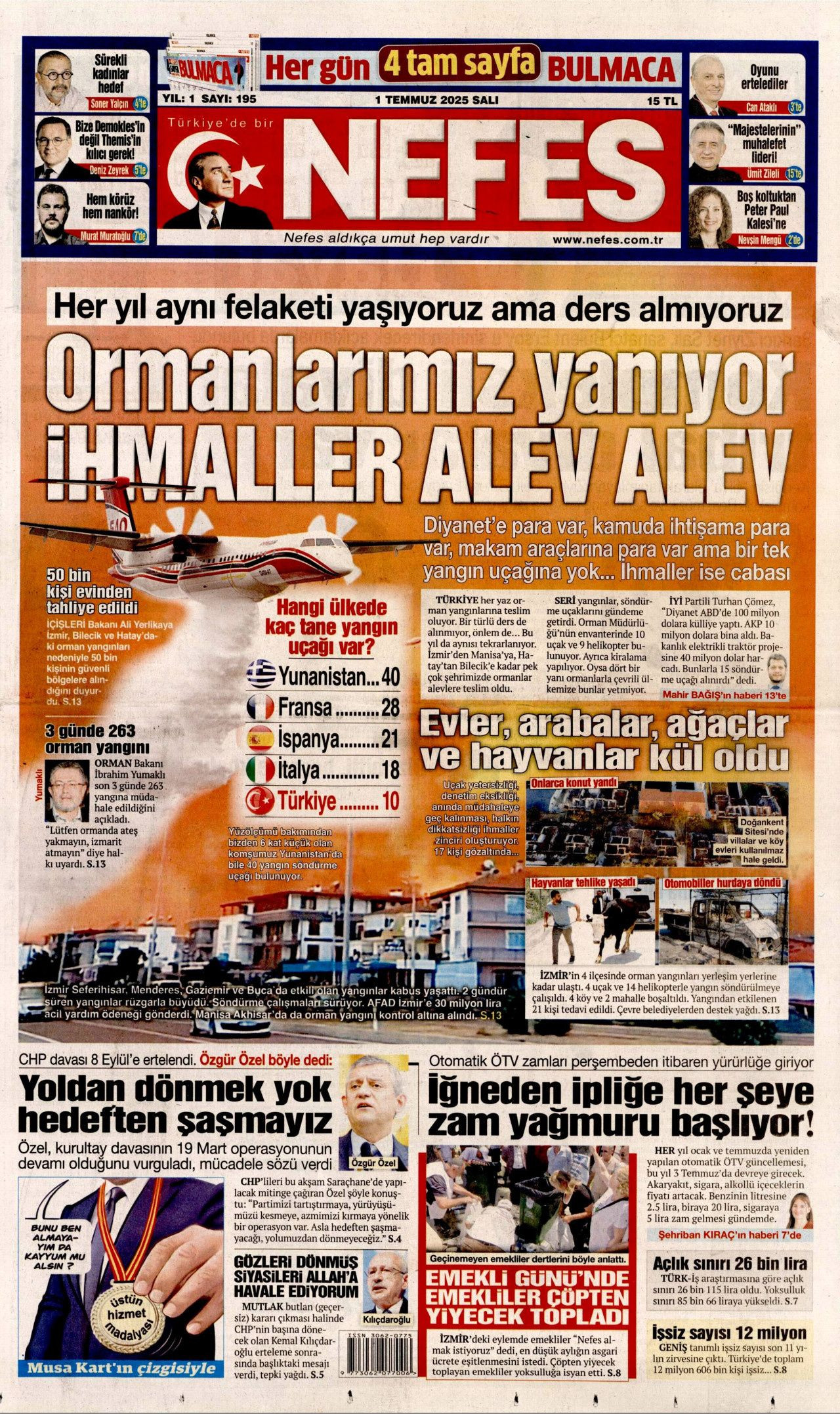 Alevler arasında can pazarı... Savaş gibi mücadele manşetlerde! - Sayfa 6