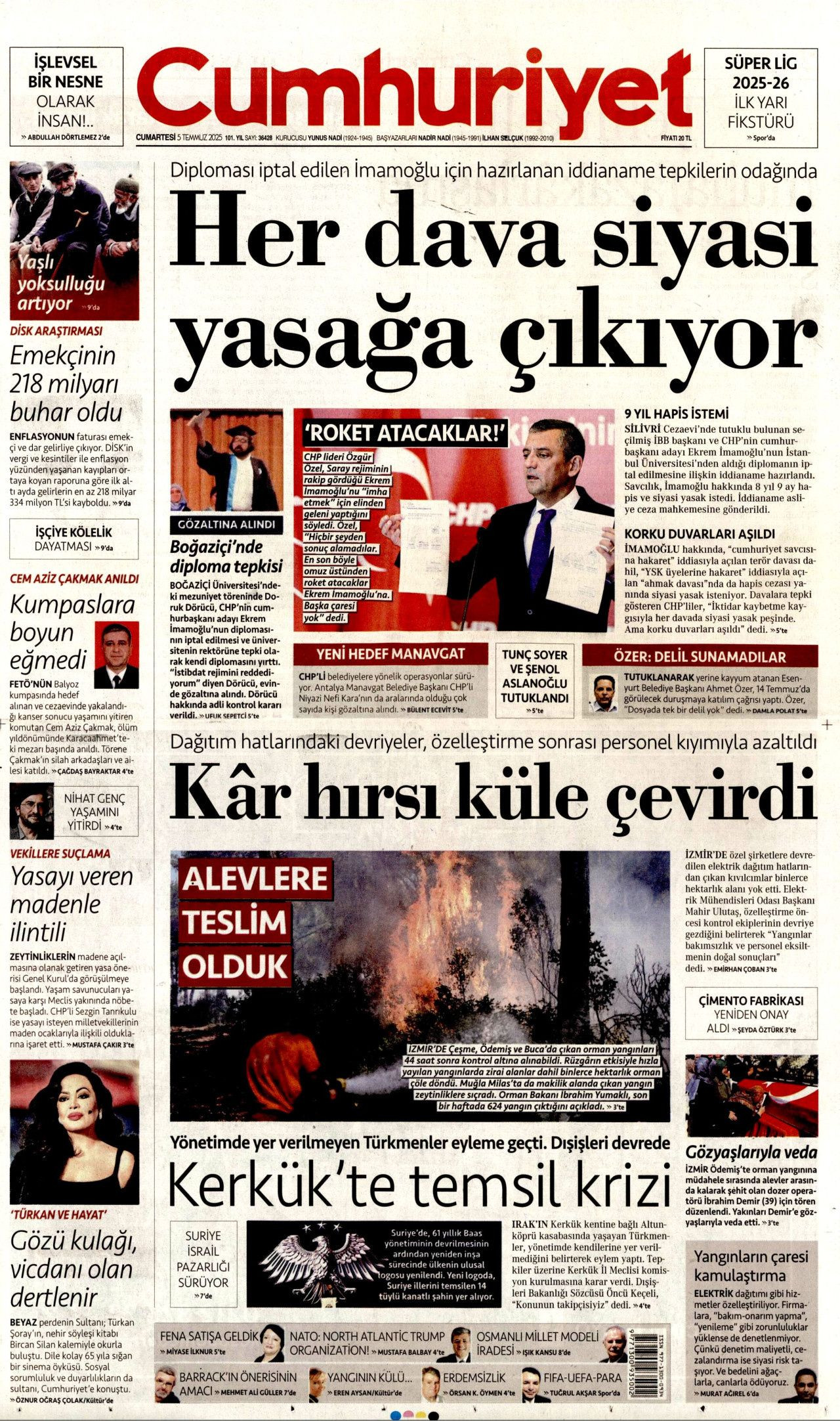 Cehalet değil ihanet... Ciğerlerimizi bile bile yaktılar! 5 Temmuz Cumartesi gazete manşetleri - Sayfa 3