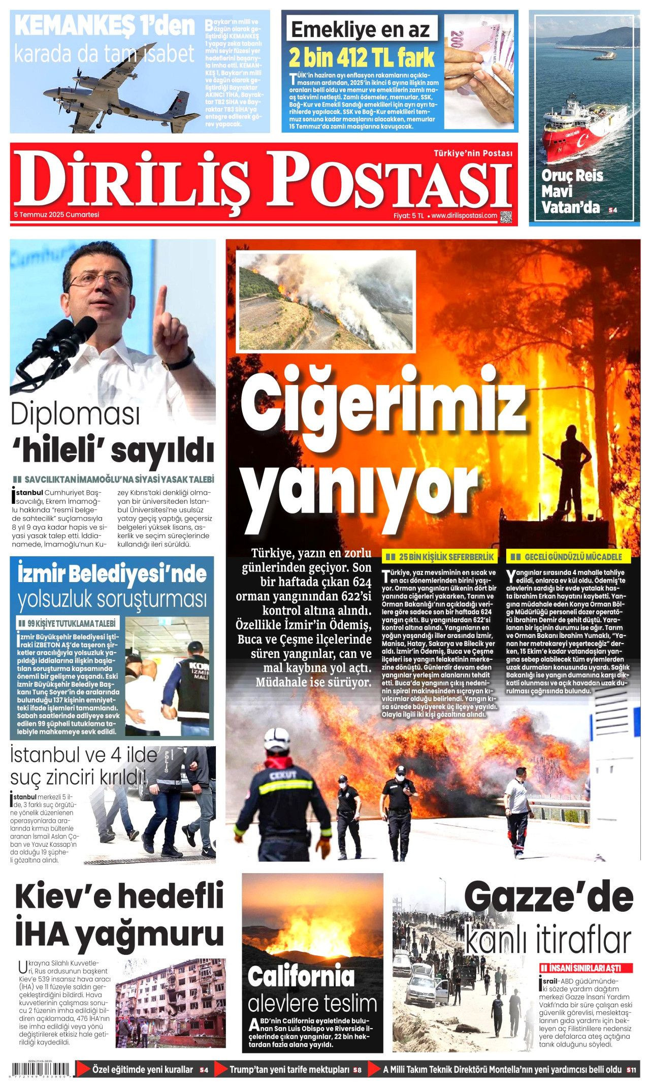 Cehalet değil ihanet... Ciğerlerimizi bile bile yaktılar! 5 Temmuz Cumartesi gazete manşetleri - Sayfa 13