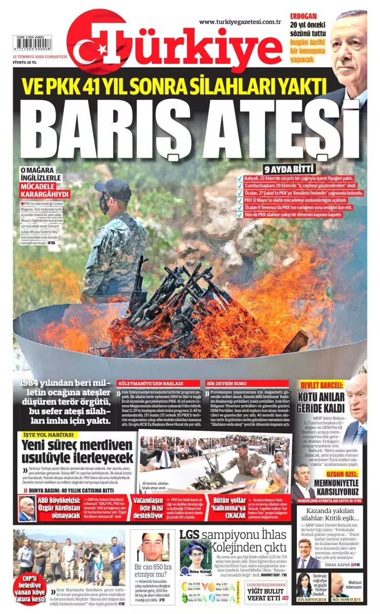 Tarihi gün manşetlerde... 40 yıl 10 ay 26 gün sonra acılara veda, barış ateşi yandı - Sayfa 11