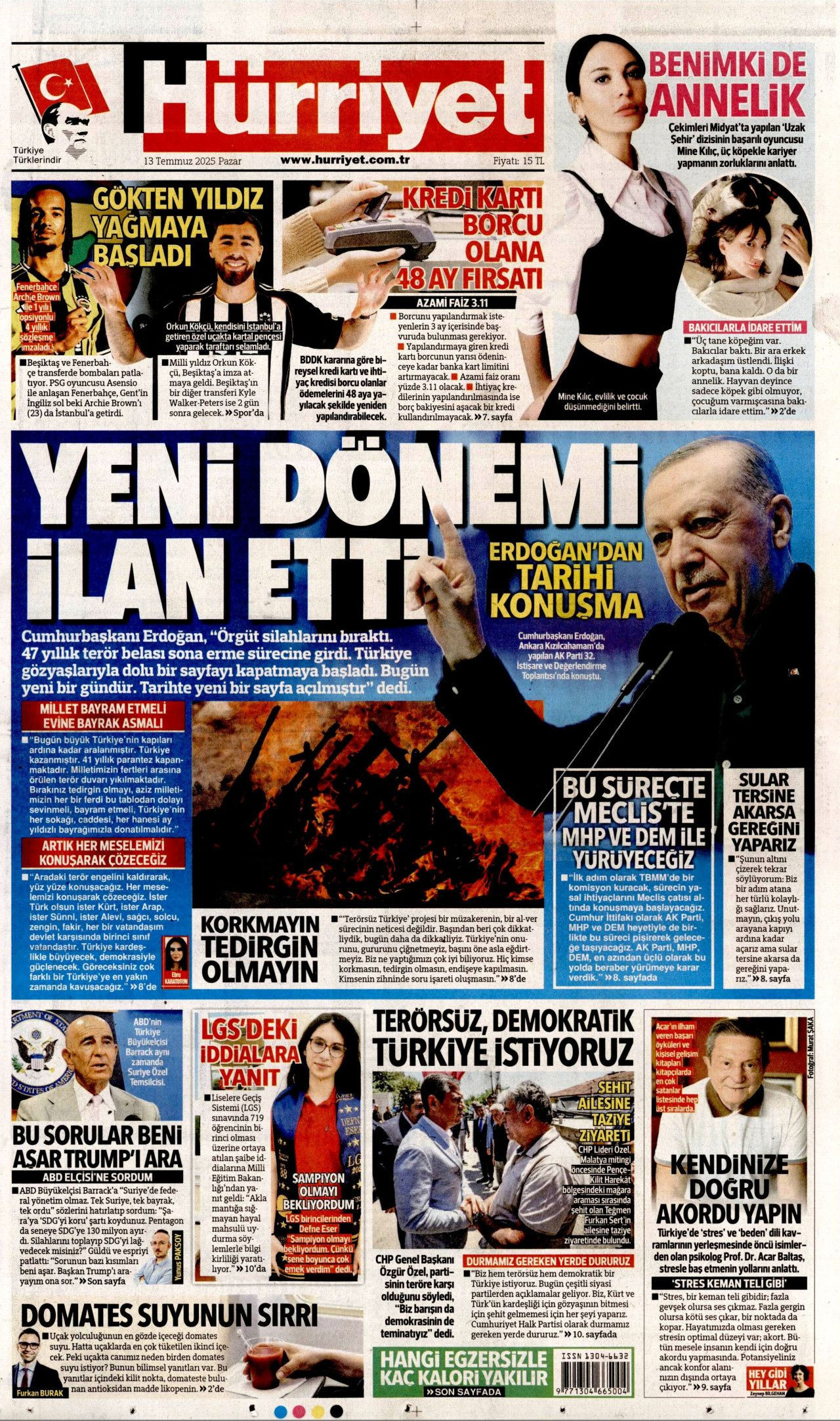 Yeni dönemi ilan etti... Cumhurbaşkanı Erdoğan'ın tarihi konuşması manşetlerde! - Sayfa 1