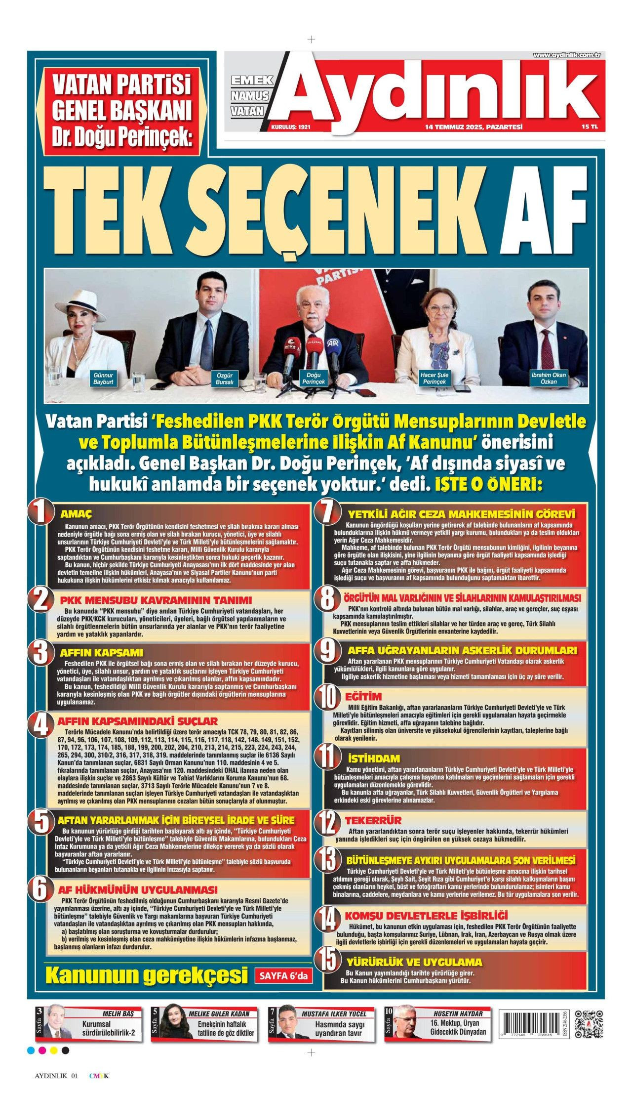 Şimdi sıra Meclis'te: Komisyon yaz boyunca çalışacak... Gözler Çarşamba gününde! - Sayfa 7