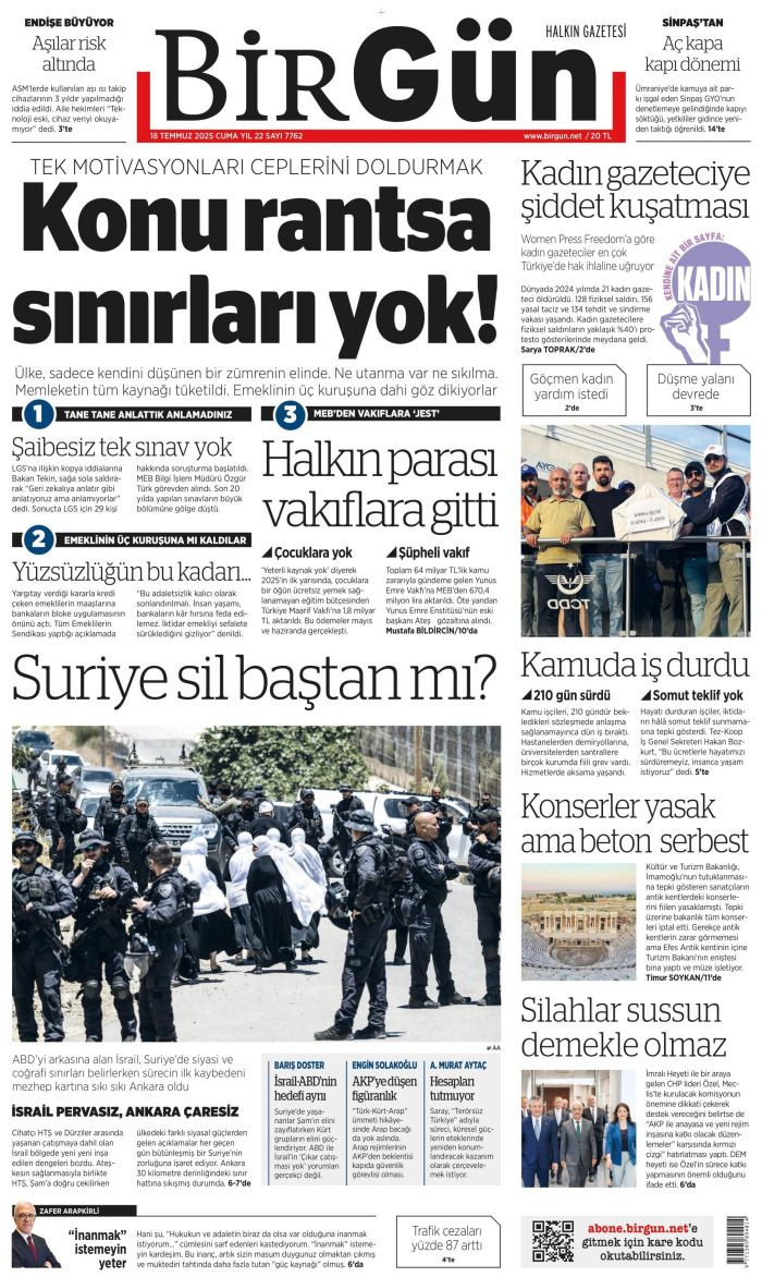 Suriye'ye desteğe hazırız! 18 Temmuz 2025 Gazete Manşetleri (1. Sayfalar) - Sayfa 10