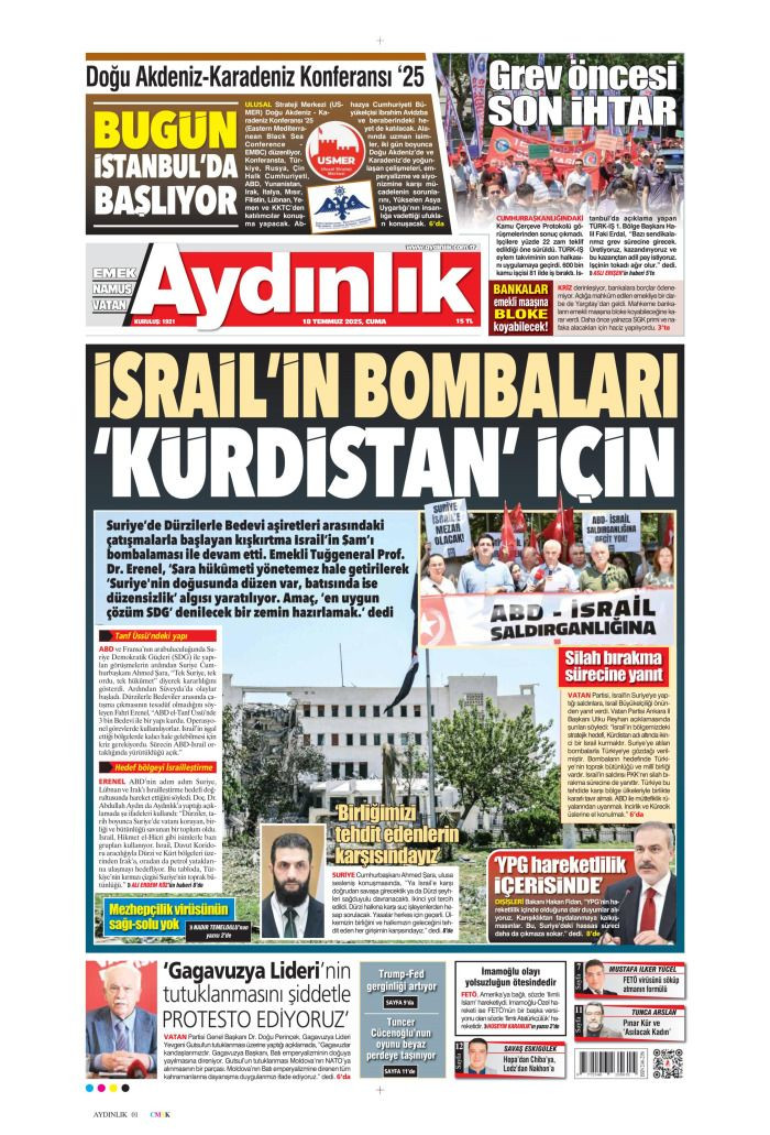 Suriye'ye desteğe hazırız! 18 Temmuz 2025 Gazete Manşetleri (1. Sayfalar) - Sayfa 11
