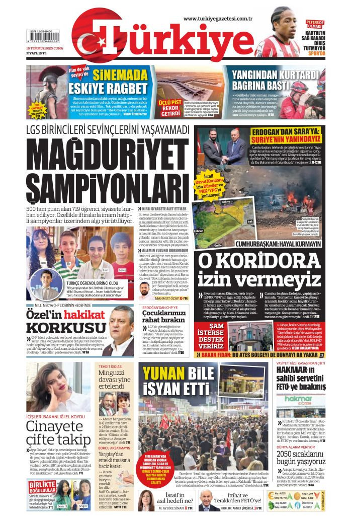 Suriye'ye desteğe hazırız! 18 Temmuz 2025 Gazete Manşetleri (1. Sayfalar) - Sayfa 7