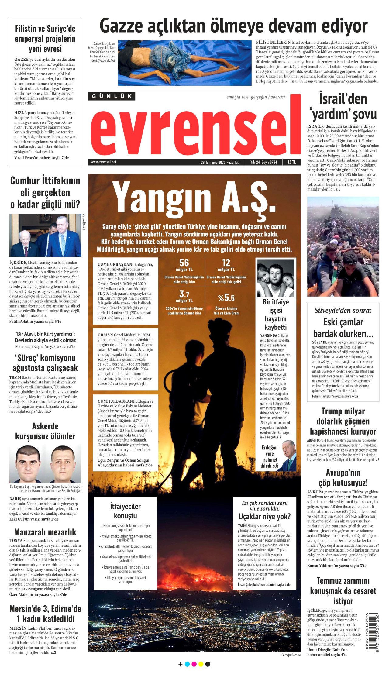 Ayağı alçıda olmasına rağmen göreve koşan itfaiyeci şehit oldu! Ramazan Şaşkın'ın kahramanlığı manşetlerde... - Sayfa 15