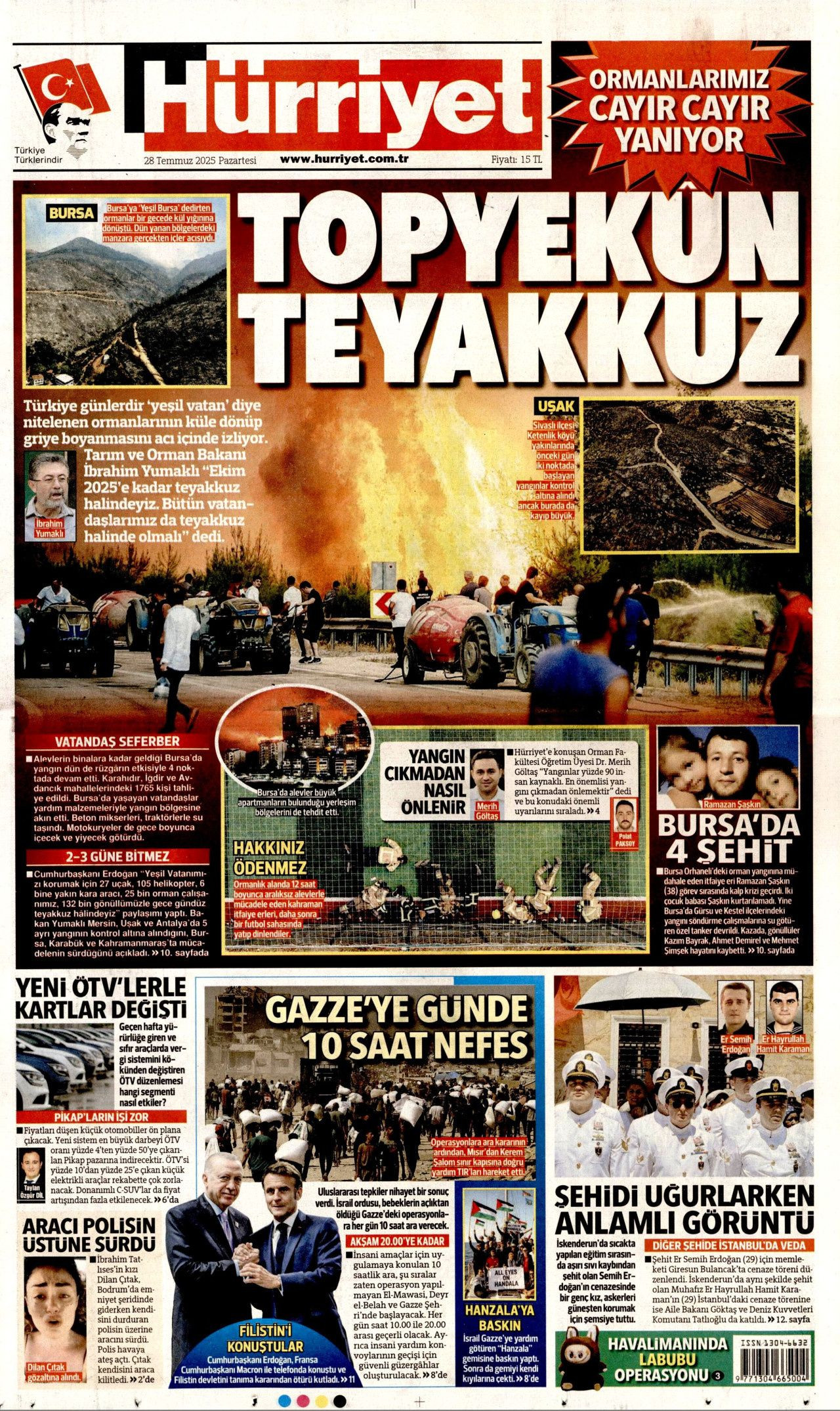 Ayağı alçıda olmasına rağmen göreve koşan itfaiyeci şehit oldu! Ramazan Şaşkın'ın kahramanlığı manşetlerde... - Sayfa 3