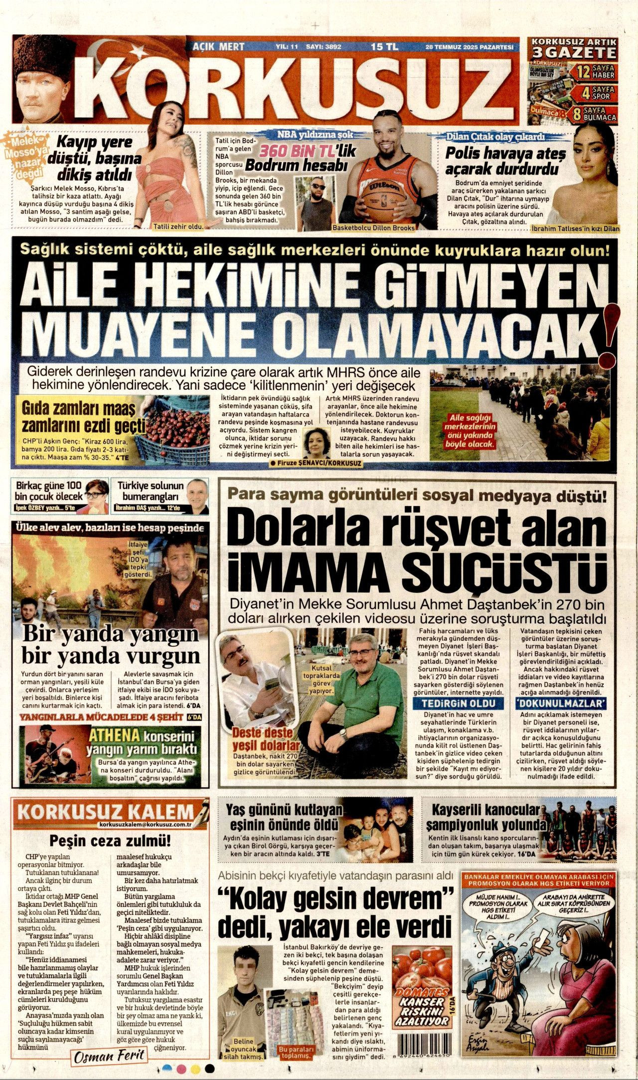 Ayağı alçıda olmasına rağmen göreve koşan itfaiyeci şehit oldu! Ramazan Şaşkın'ın kahramanlığı manşetlerde... - Sayfa 19