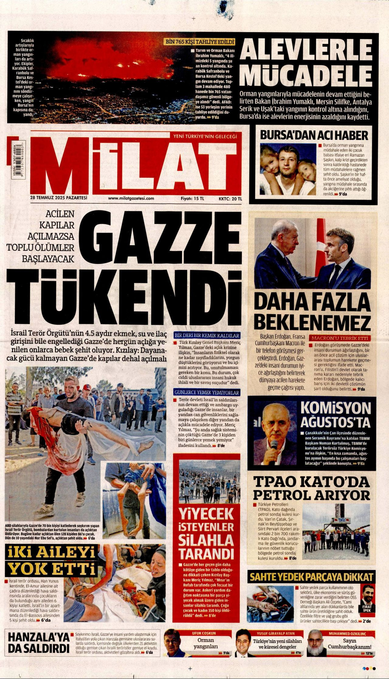 Ayağı alçıda olmasına rağmen göreve koşan itfaiyeci şehit oldu! Ramazan Şaşkın'ın kahramanlığı manşetlerde... - Sayfa 20