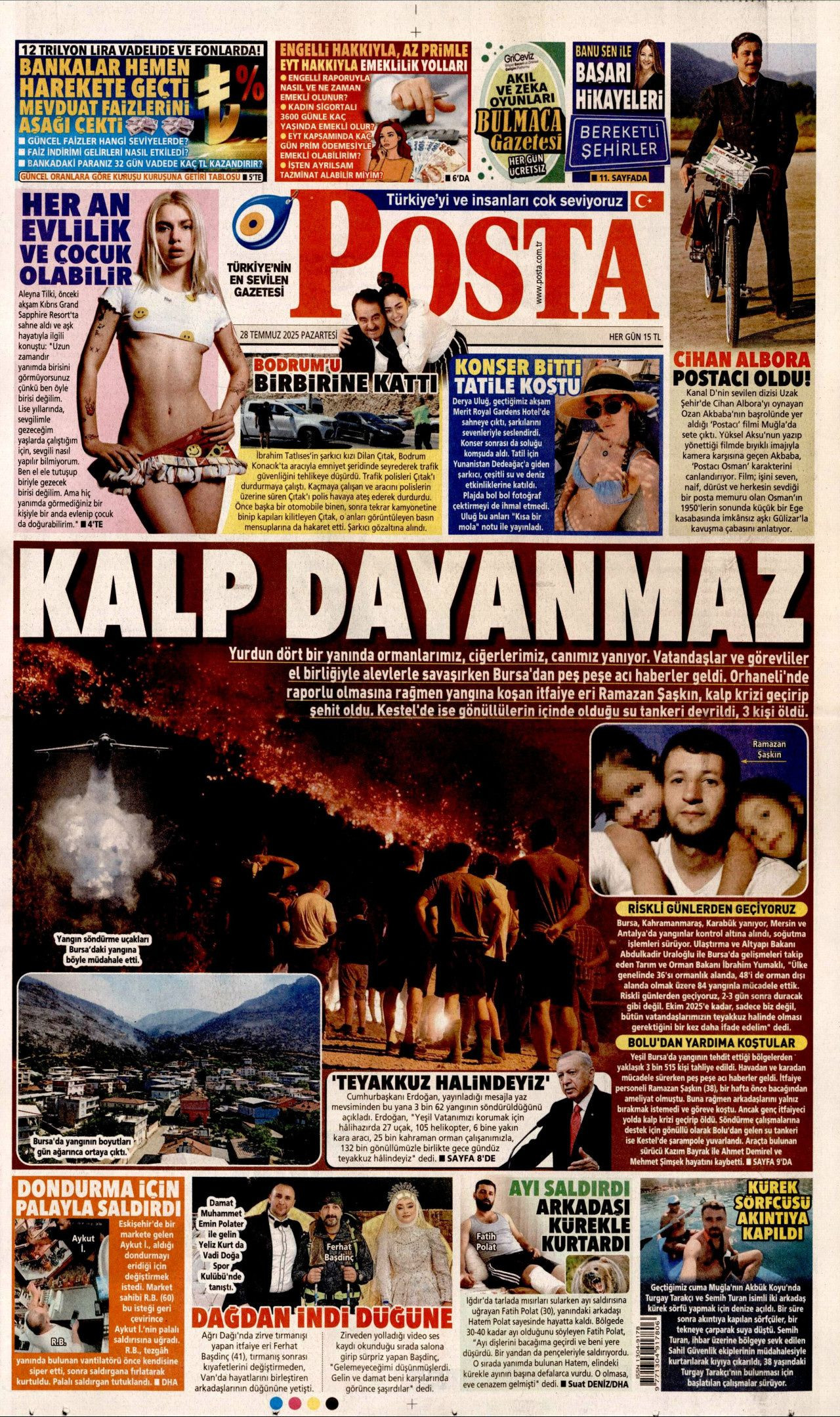 Ayağı alçıda olmasına rağmen göreve koşan itfaiyeci şehit oldu! Ramazan Şaşkın'ın kahramanlığı manşetlerde... - Sayfa 22