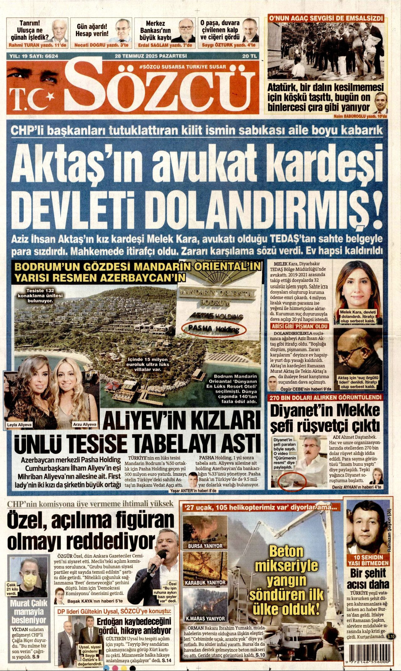 Ayağı alçıda olmasına rağmen göreve koşan itfaiyeci şehit oldu! Ramazan Şaşkın'ın kahramanlığı manşetlerde... - Sayfa 6