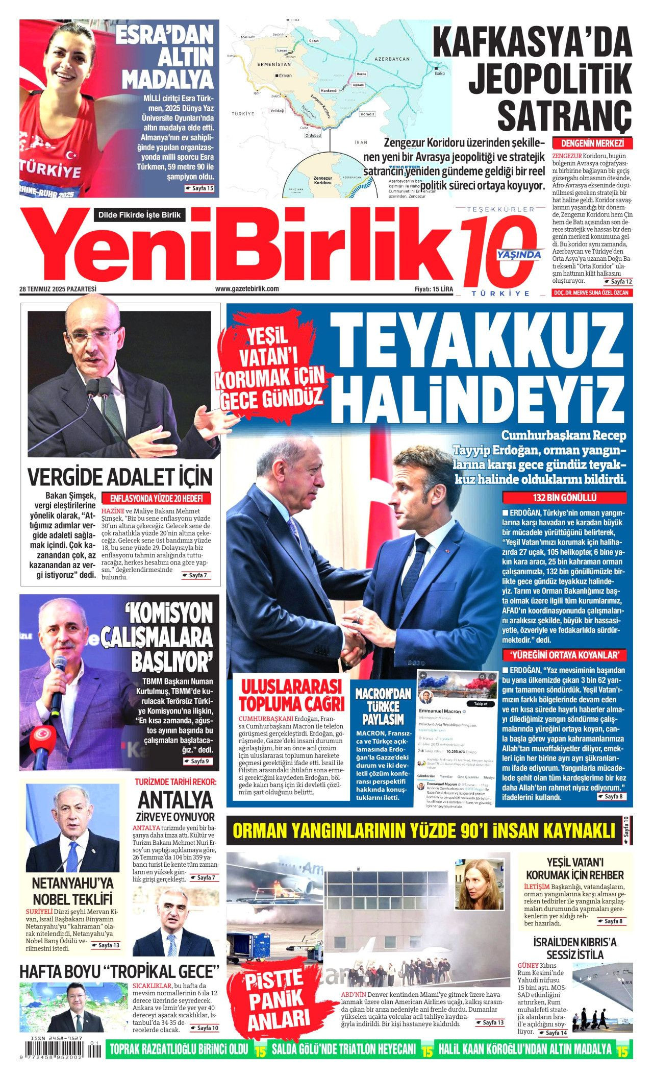 Ayağı alçıda olmasına rağmen göreve koşan itfaiyeci şehit oldu! Ramazan Şaşkın'ın kahramanlığı manşetlerde... - Sayfa 24