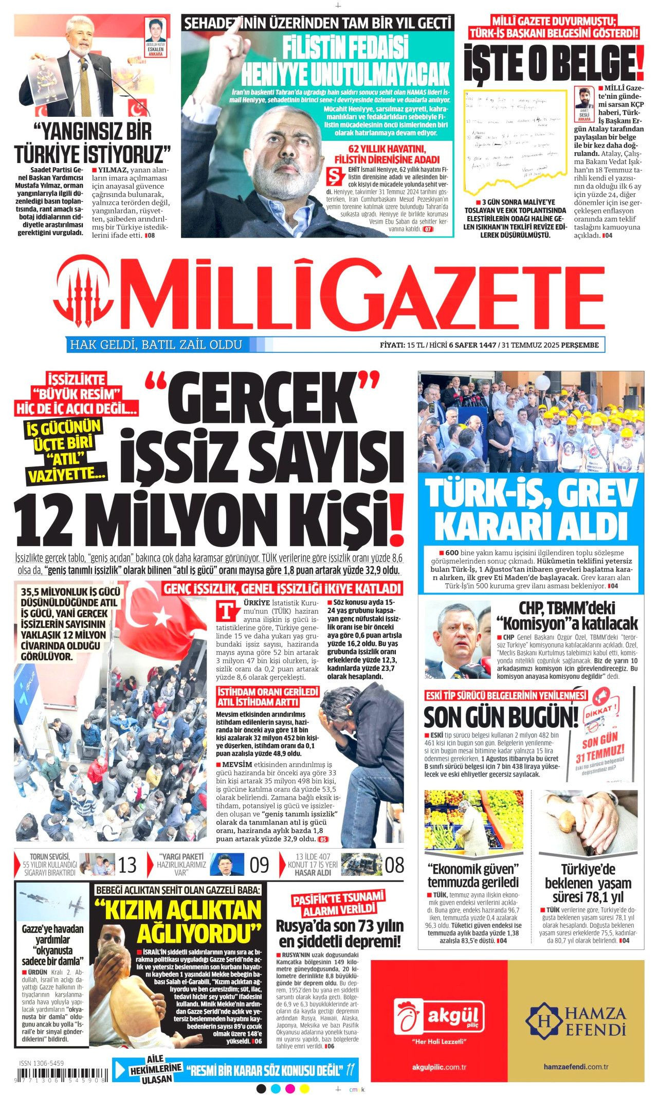 Aç çocuklara yenildiler! Gazze'deki insanlık dışı görüntüler İsrail'i yalnızlaştırıyor... 31 Temmuz Perşembe gazete manşetleri! - Sayfa 12