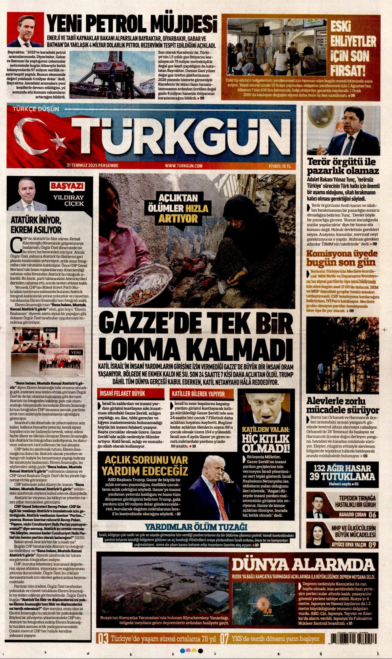 Aç çocuklara yenildiler! Gazze'deki insanlık dışı görüntüler İsrail'i yalnızlaştırıyor... 31 Temmuz Perşembe gazete manşetleri! - Sayfa 7