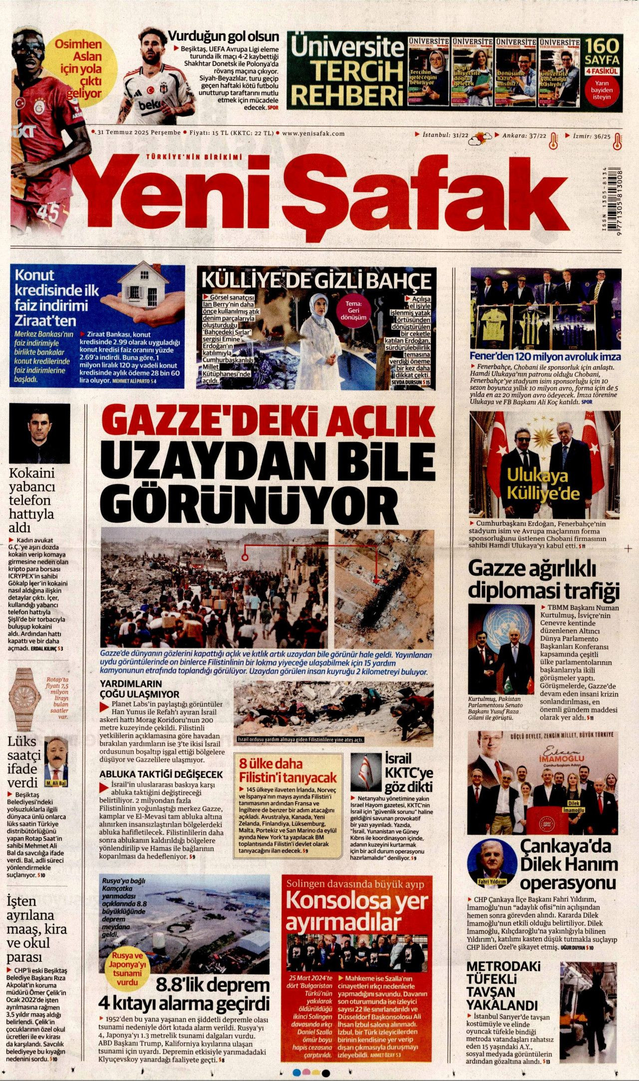 Aç çocuklara yenildiler! Gazze'deki insanlık dışı görüntüler İsrail'i yalnızlaştırıyor... 31 Temmuz Perşembe gazete manşetleri! - Sayfa 5