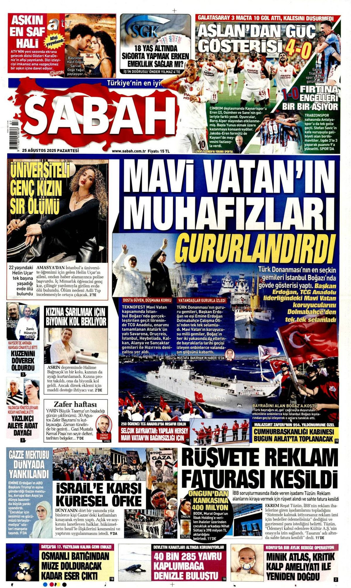 Boğaz'da zafer geçişi manşetlerde! Mavi Vatan gururu... - Sayfa 3