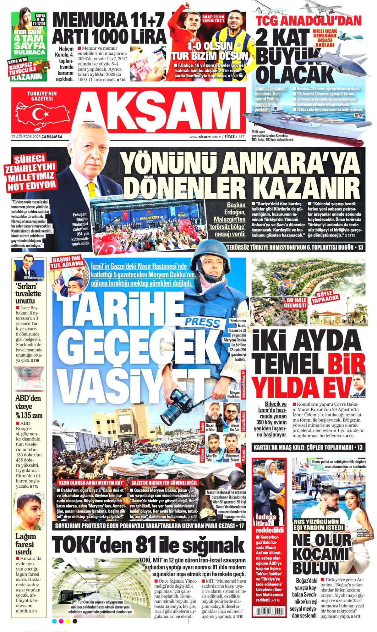 Cumhurbaşkanı Erdoğan'ın YPG'ye "Kılıç kınından çıkarsa kelama yer kalmaz" mesajı manşetlerde! Hangi gazete nasıl gördü? - Sayfa 12