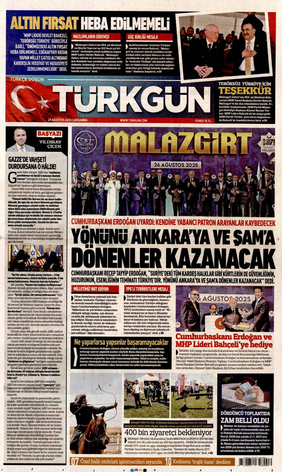 Cumhurbaşkanı Erdoğan'ın YPG'ye "Kılıç kınından çıkarsa kelama yer kalmaz" mesajı manşetlerde! Hangi gazete nasıl gördü? - Sayfa 6