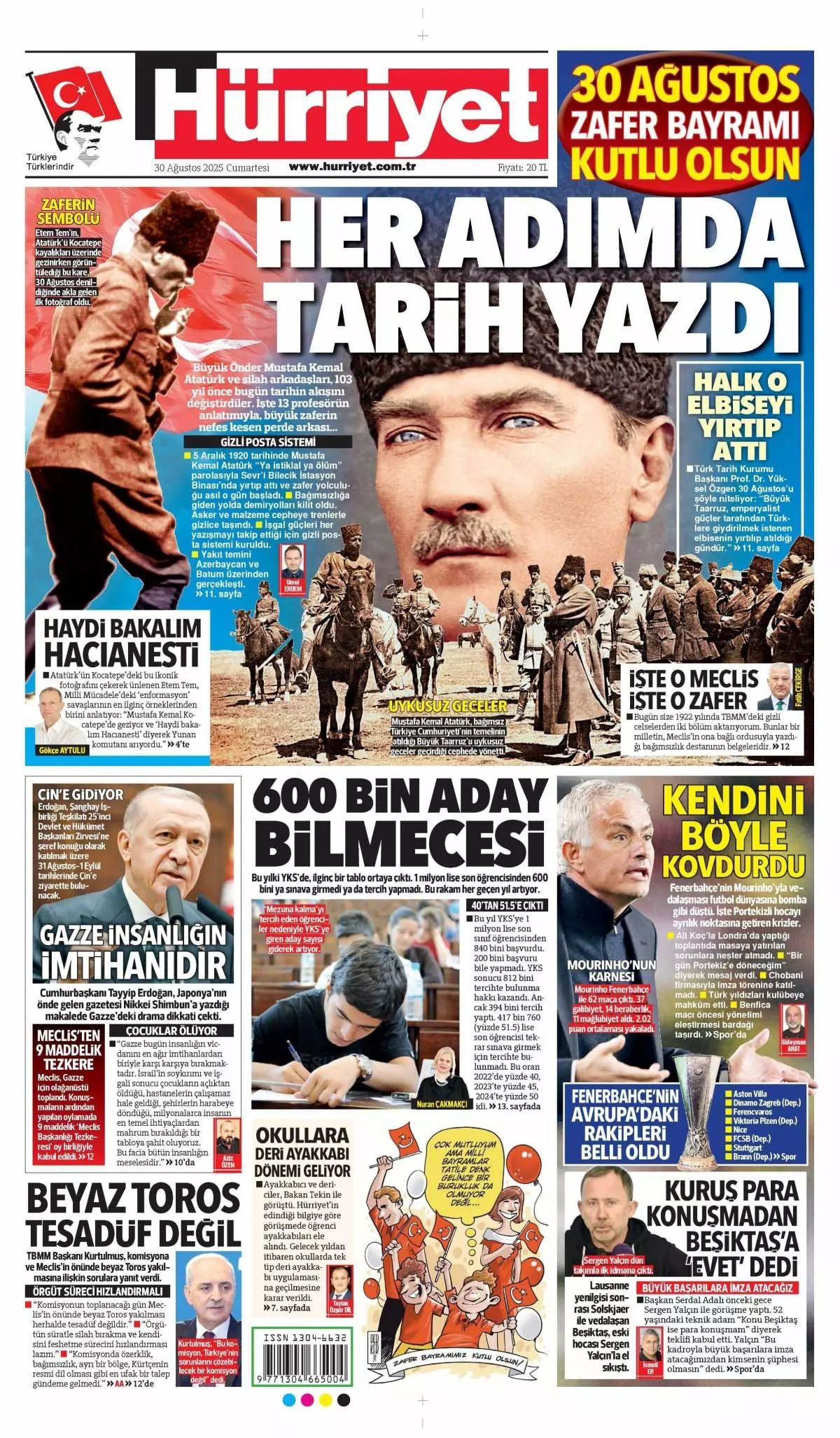 Manşetlerde 30 Ağustos coşkusu: Her adımda tarih yazdı! Büyük zaferin nefes kesen perde arkası... - Sayfa 1
