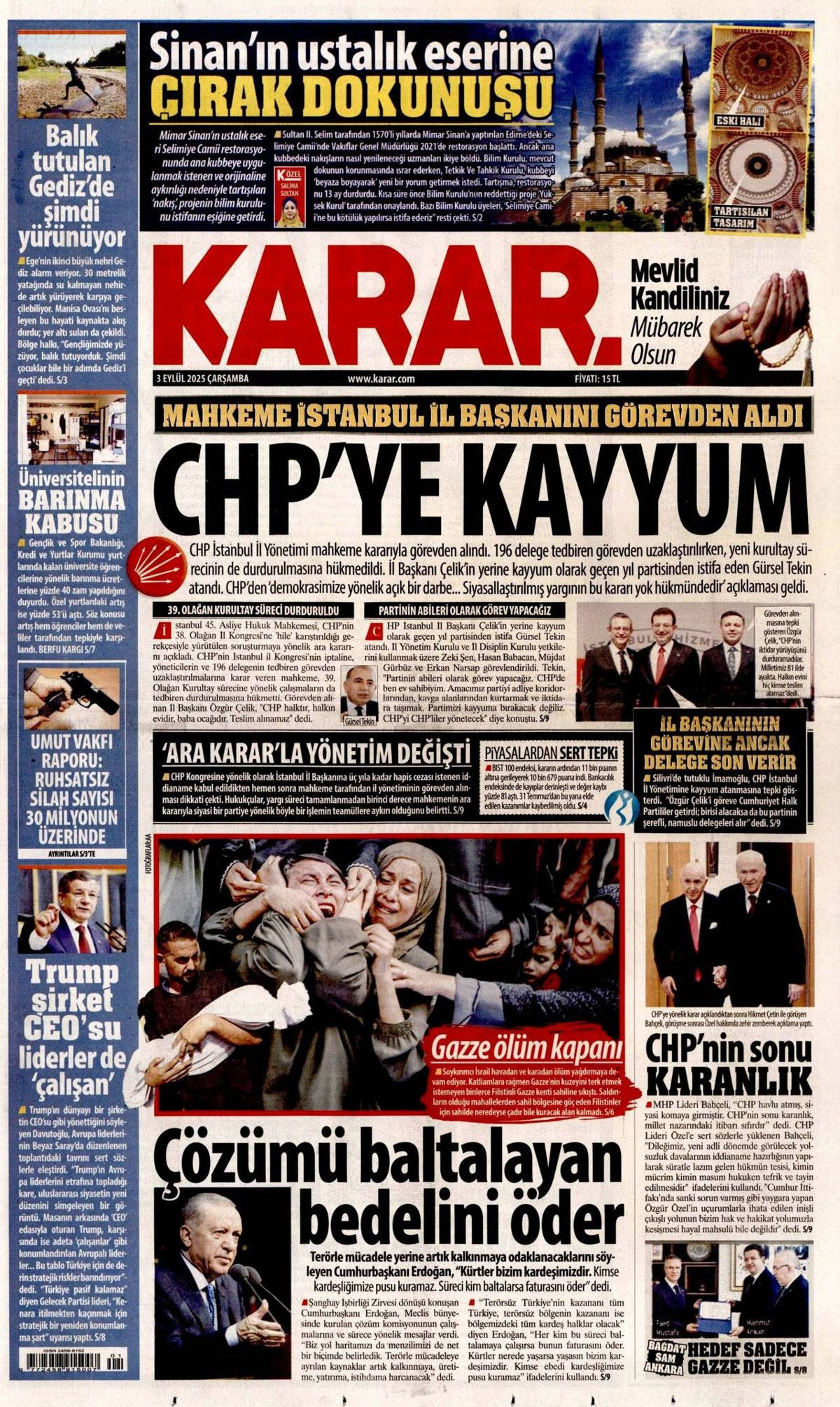 CHP'de İstanbul düğümü! Kongre iptali manşetlerde... Hangi gazete nasıl gördü? - Sayfa 15