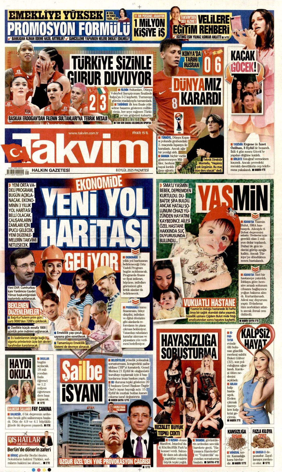 'Savunma'mız her ülkenin dilinde! Uçan karakol dünya starı ... 8 Eylül Pazartesi gazete manşetleri! - Sayfa 20