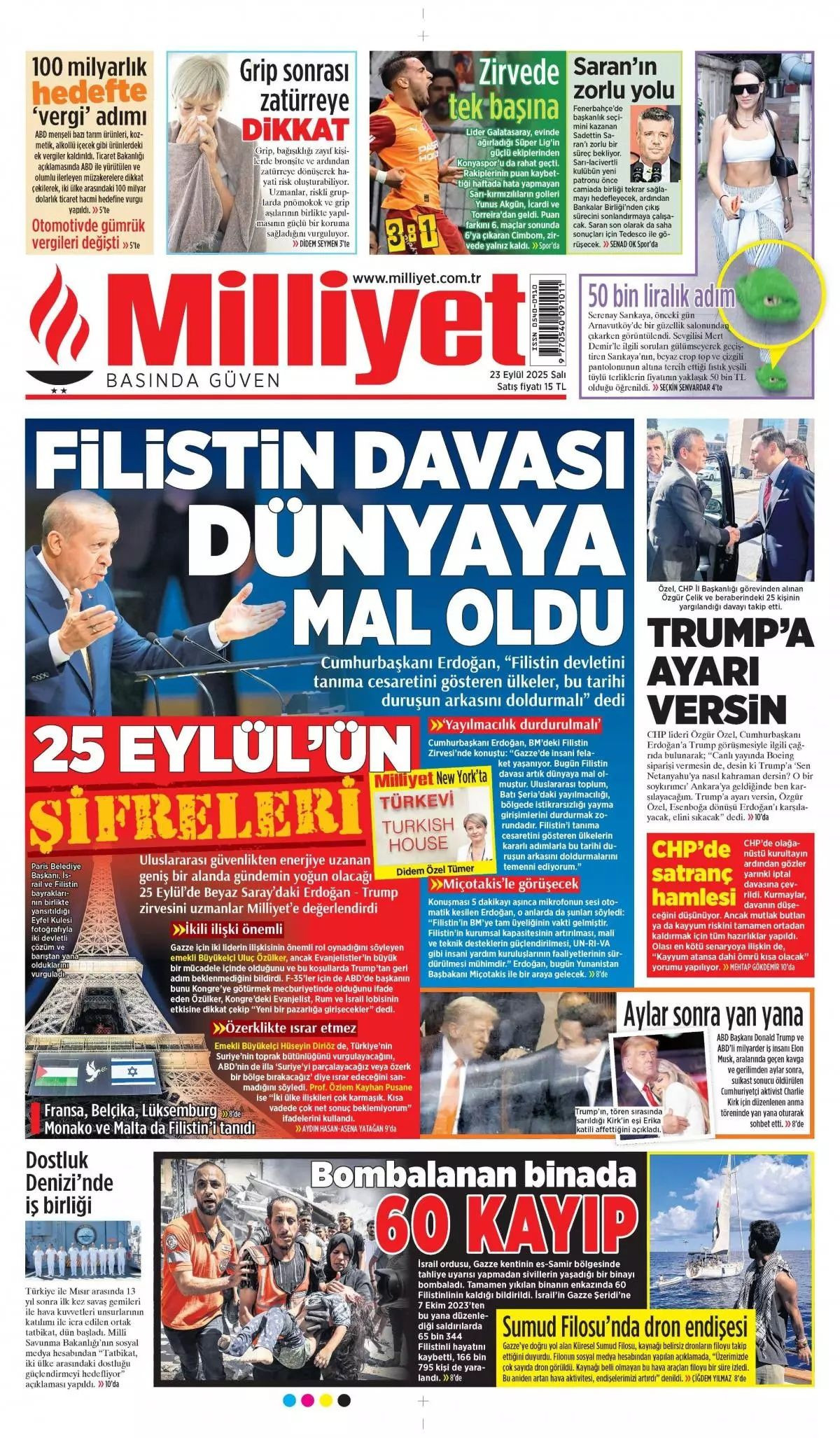 Filistin davası dünyaya mal oldu! Cumhurbaşkanı Erdoğan'ın tarihi BM konuşması manşetlerde! - Sayfa 1