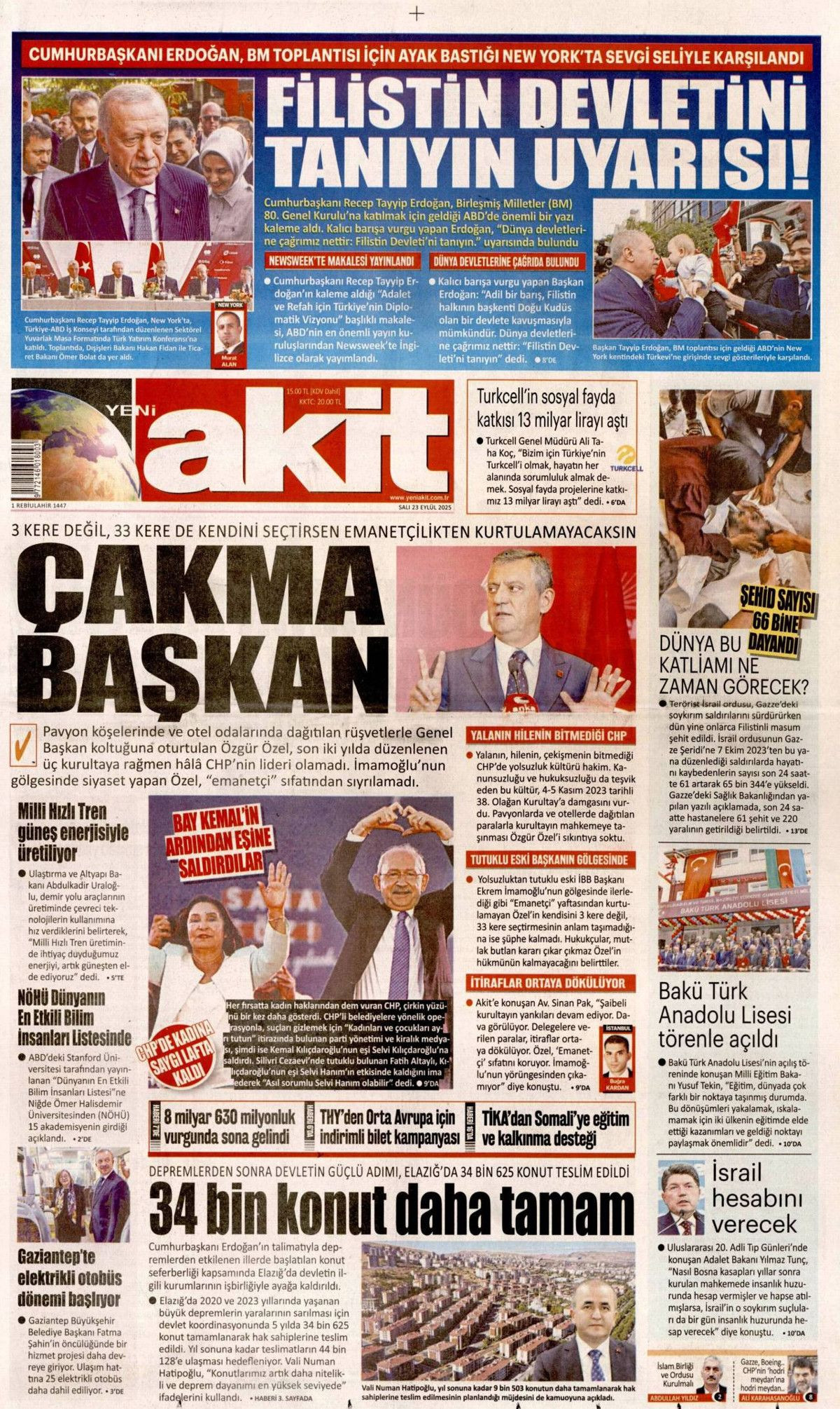 Filistin davası dünyaya mal oldu! Cumhurbaşkanı Erdoğan'ın tarihi BM konuşması manşetlerde! - Sayfa 19