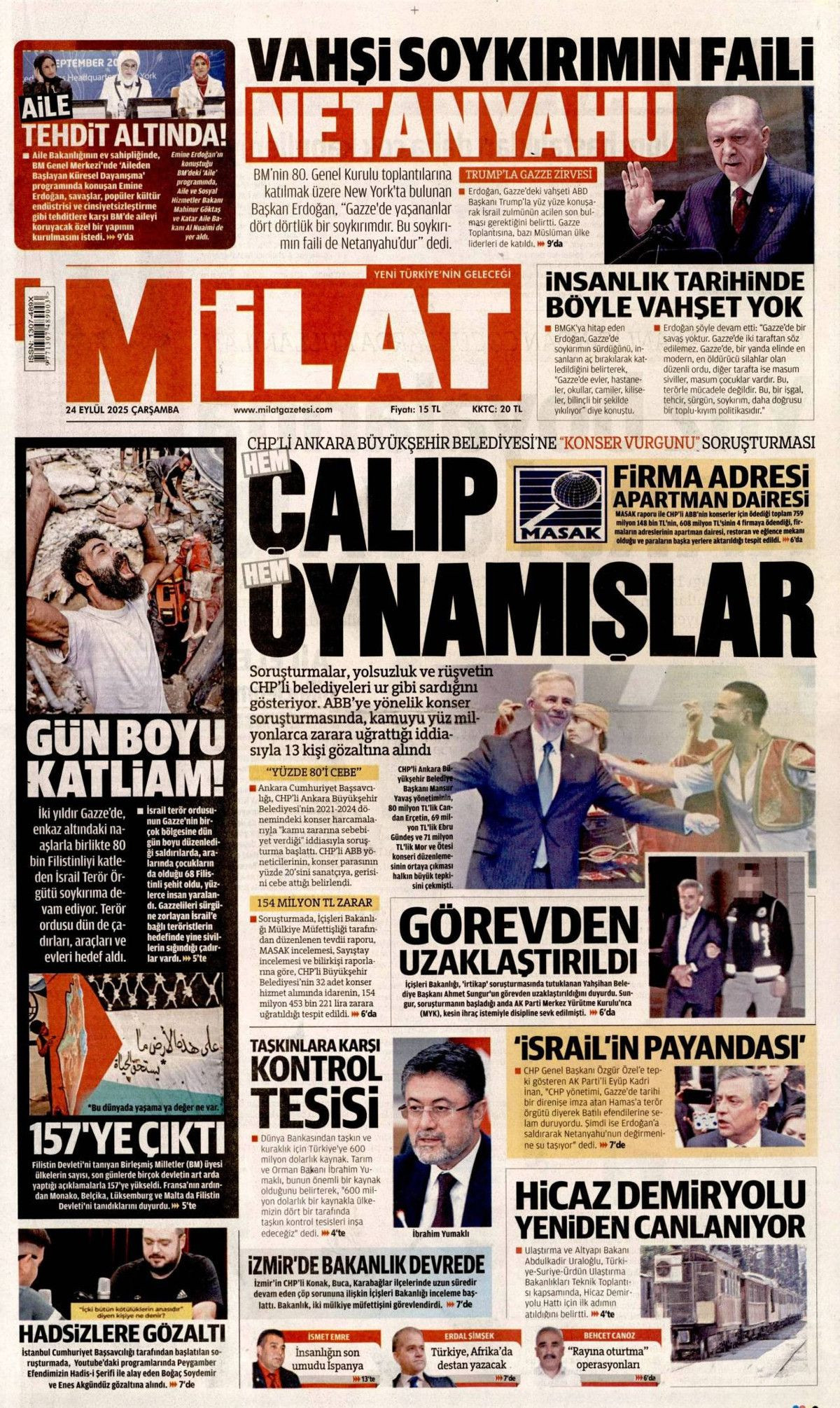 Hangi vicdan buna dayanır? Cumhurbaşkanı Erdoğan'ın tarihi BM konuşması manşetlerde! Hangi gazete nasıl gördü? - Sayfa 19