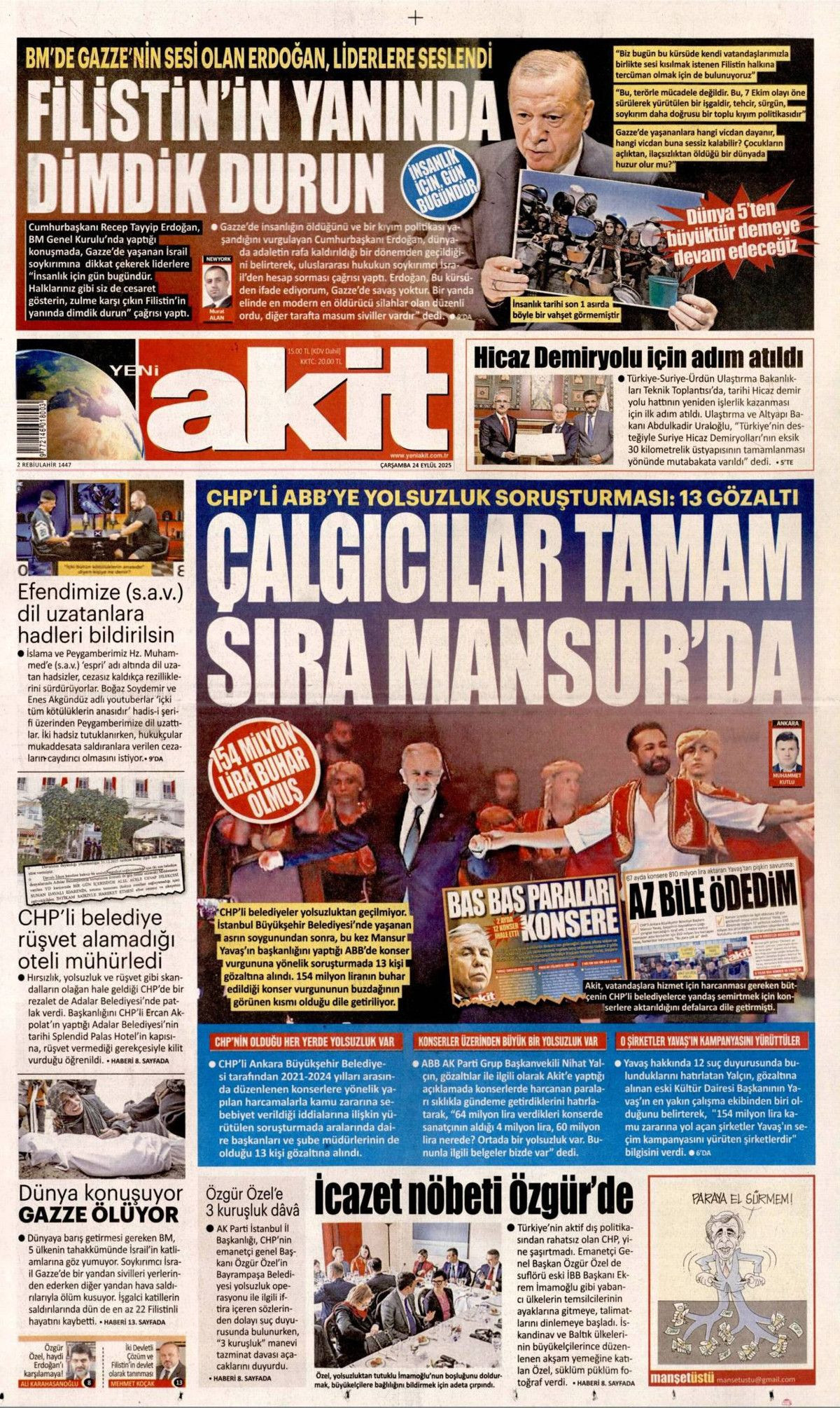 Hangi vicdan buna dayanır? Cumhurbaşkanı Erdoğan'ın tarihi BM konuşması manşetlerde! Hangi gazete nasıl gördü? - Sayfa 17