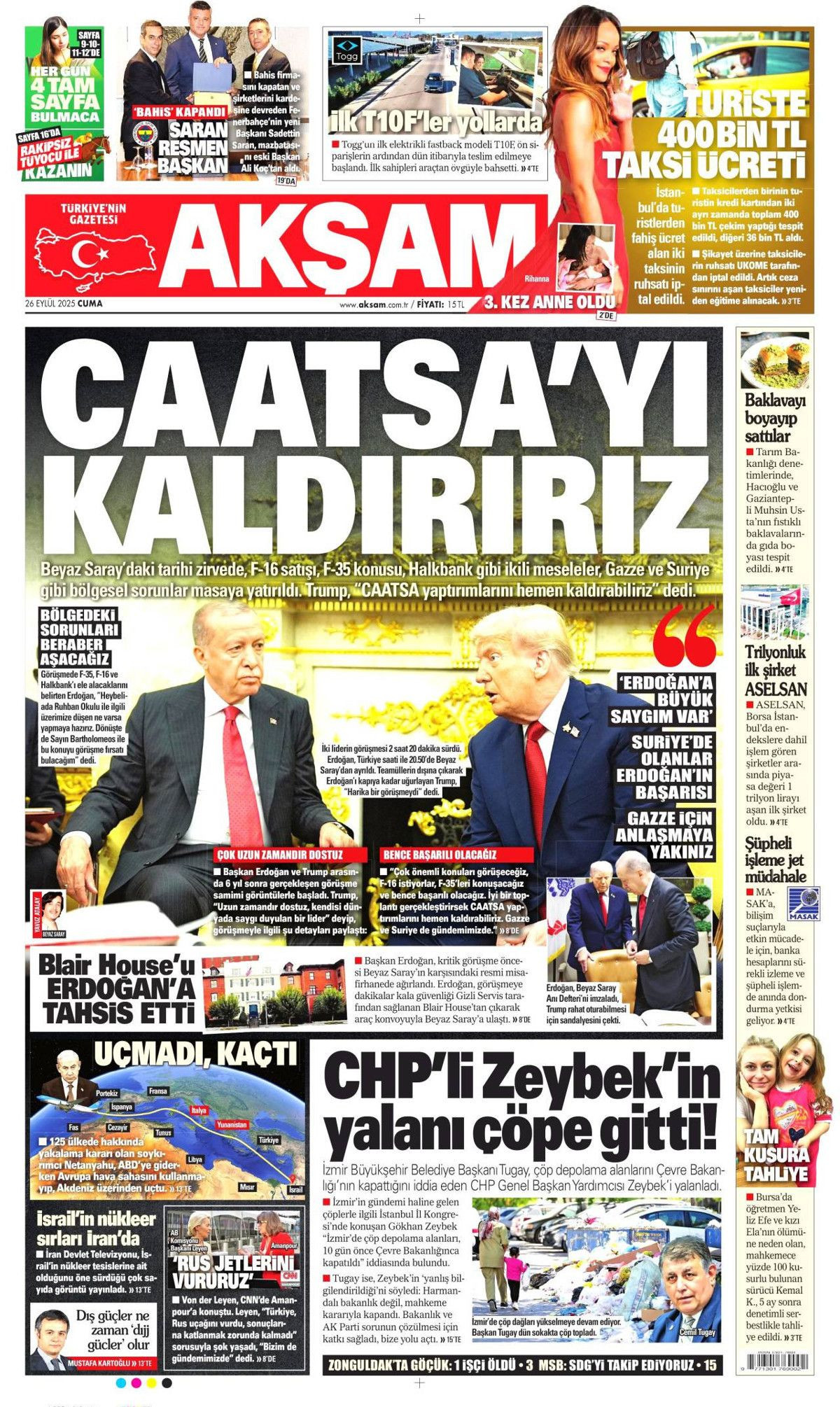 Sıcak mesajlar, sıkı pazarlık! Erdoğan, 6 yıl sonra  Beyaz Saray'da övgülerle karşılandı... Erdoğan-Trump görüşmesi manşetlerde! - Sayfa 8