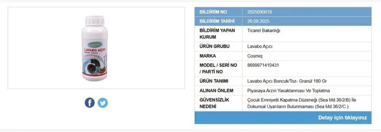 Ticaret Bakanlığı’ndan güvensiz ürün kararı! O lavabo açıcıların satışı yasaklandı - Sayfa 4