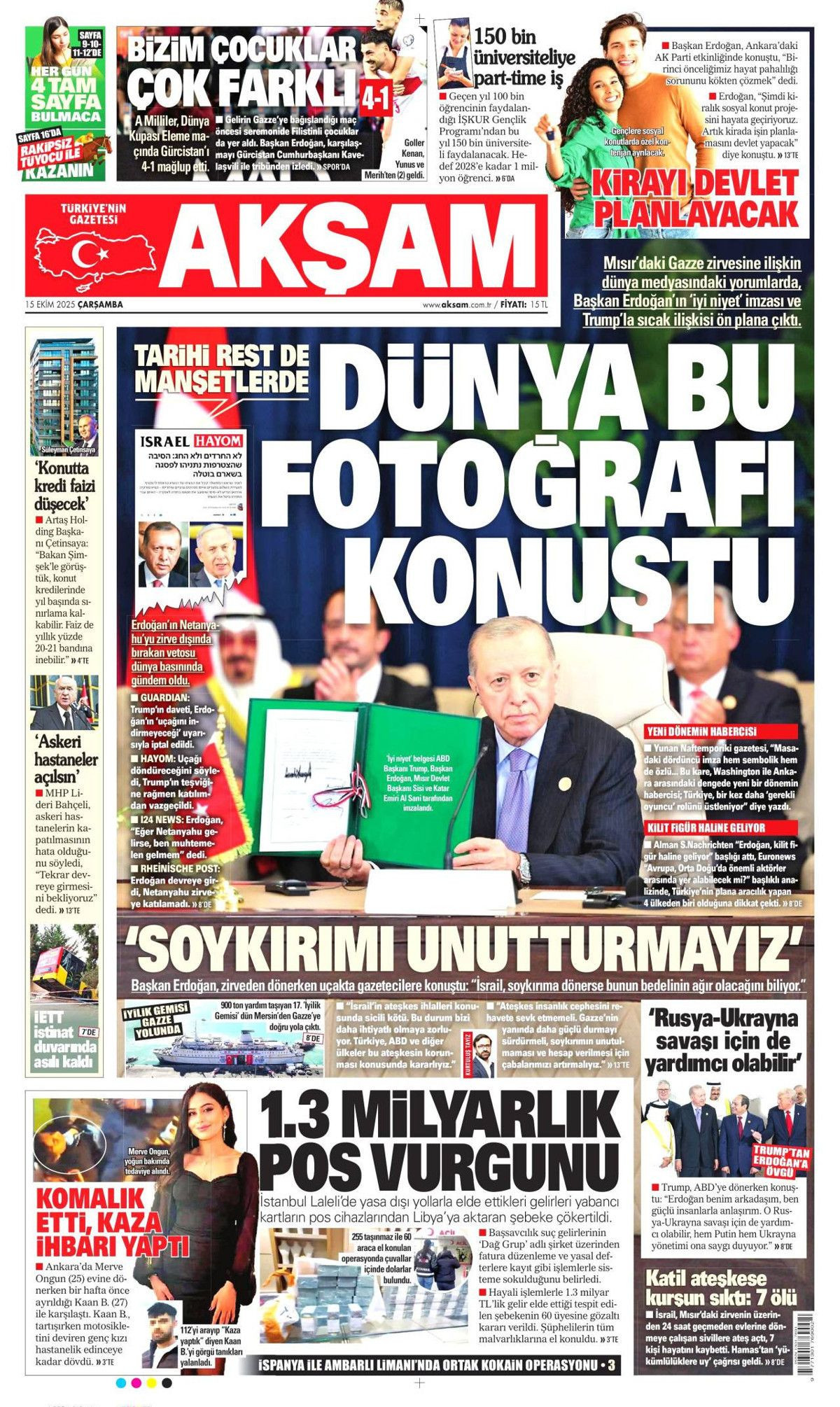 Manşetler One Minute: Dünya, Cumhurbaşkanı Erdoğan'ın katil Netanyahu'ya vetosunu konuşuyor! - Sayfa 13