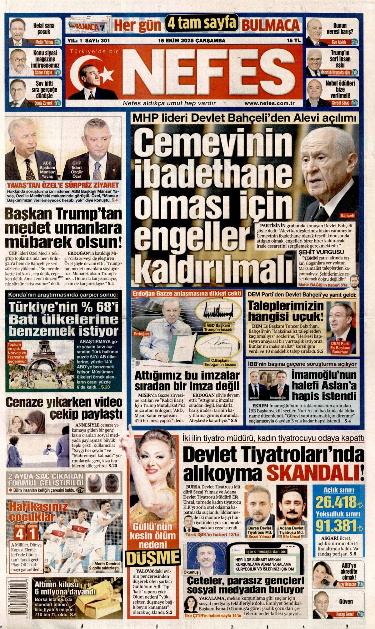 Manşetler One Minute: Dünya, Cumhurbaşkanı Erdoğan'ın katil Netanyahu'ya vetosunu konuşuyor! - Sayfa 5