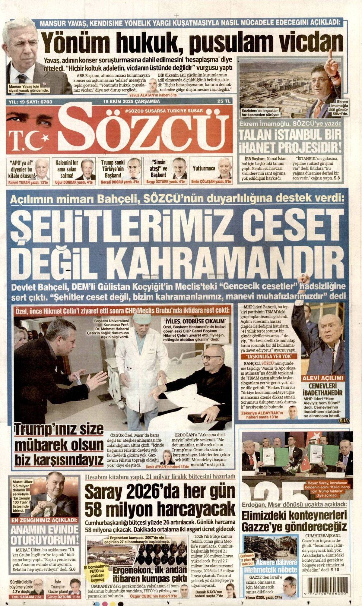 Manşetler One Minute: Dünya, Cumhurbaşkanı Erdoğan'ın katil Netanyahu'ya vetosunu konuşuyor! - Sayfa 10