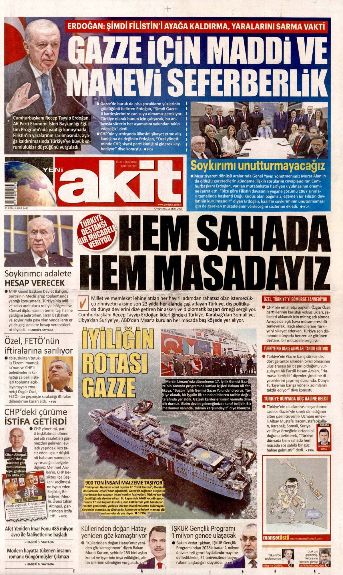 Manşetler One Minute: Dünya, Cumhurbaşkanı Erdoğan'ın katil Netanyahu'ya vetosunu konuşuyor! - Sayfa 19