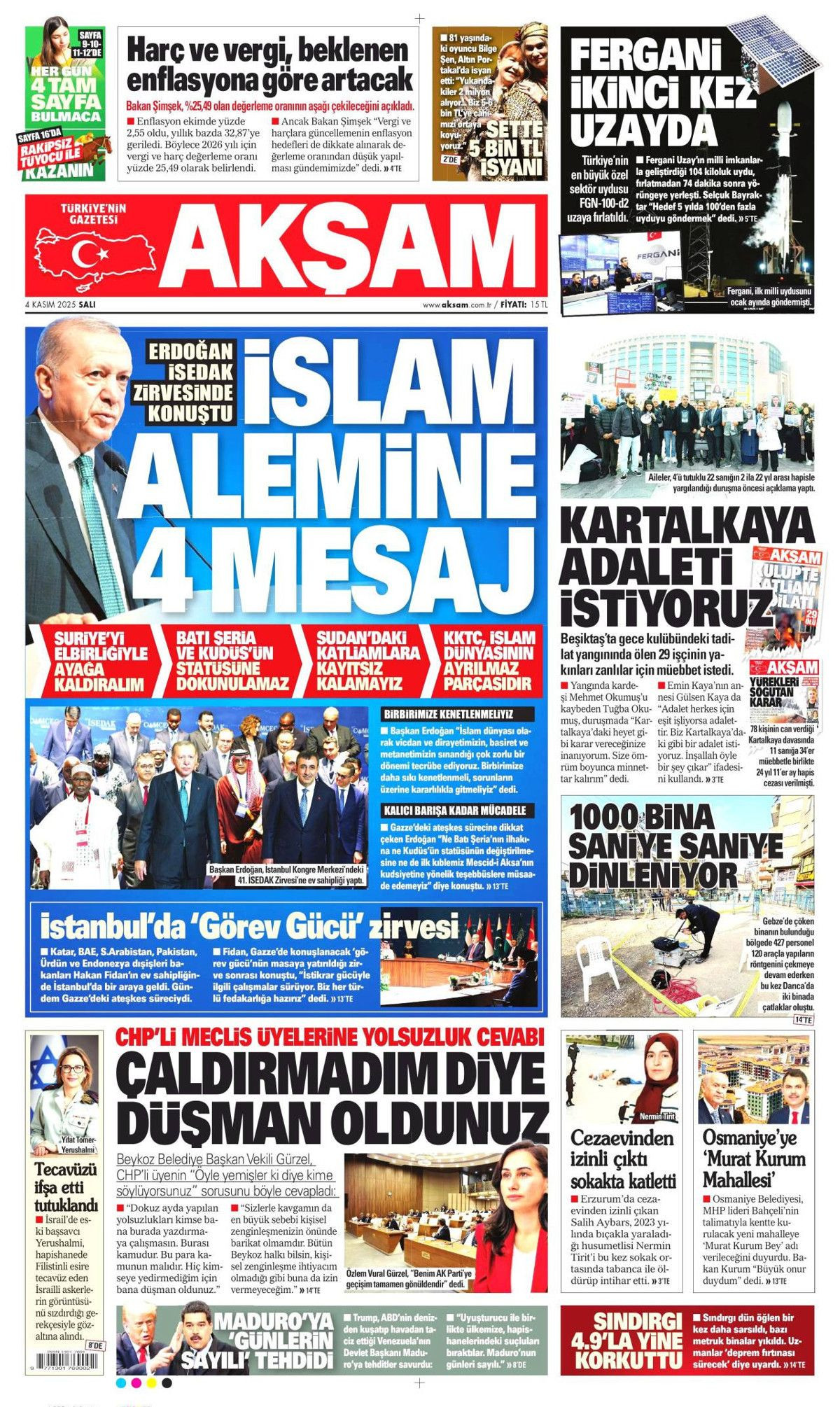 Cumhurbaşkanı Erdoğan'ın "Emperyalistler Kıbrıs'ı menüye eklemek istiyor" sözleri manşetlerde! Hangi gazete nasıl gördü? - Sayfa 13