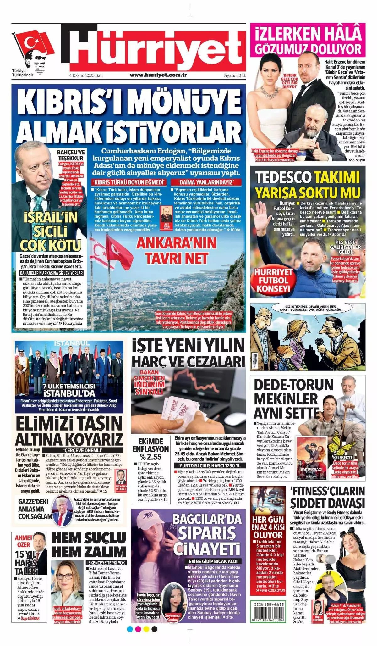 Cumhurbaşkanı Erdoğan'ın "Emperyalistler Kıbrıs'ı menüye eklemek istiyor" sözleri manşetlerde! Hangi gazete nasıl gördü? - Sayfa 1