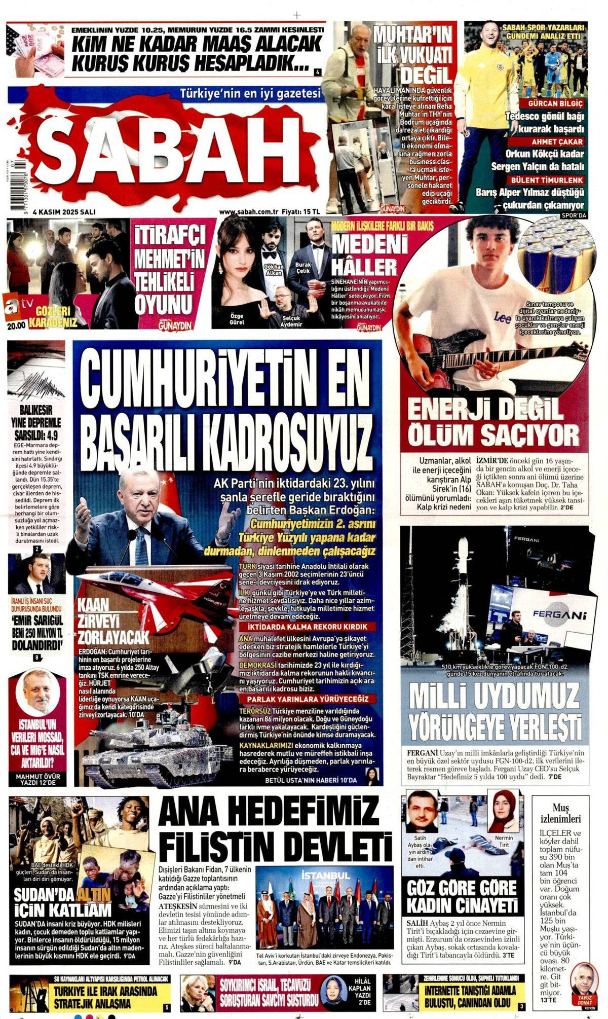 Cumhurbaşkanı Erdoğan'ın "Emperyalistler Kıbrıs'ı menüye eklemek istiyor" sözleri manşetlerde! Hangi gazete nasıl gördü? - Sayfa 3