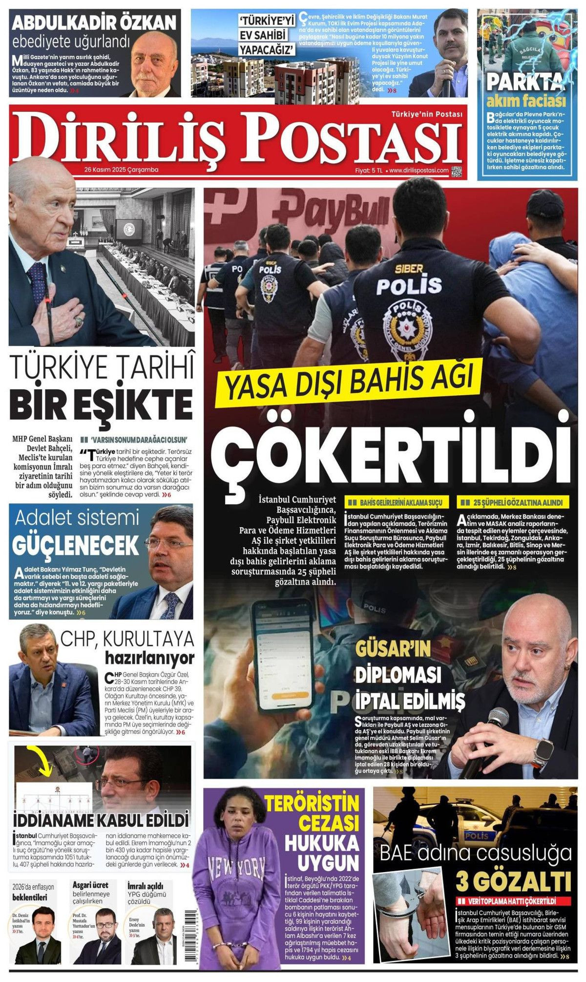 Devlet Bahçeli'nin "Terör bitsin de varsın sonumuz darağacı olsun" çıkışı manşetlerde! Hangi gazete nasıl gördü? - Sayfa 18