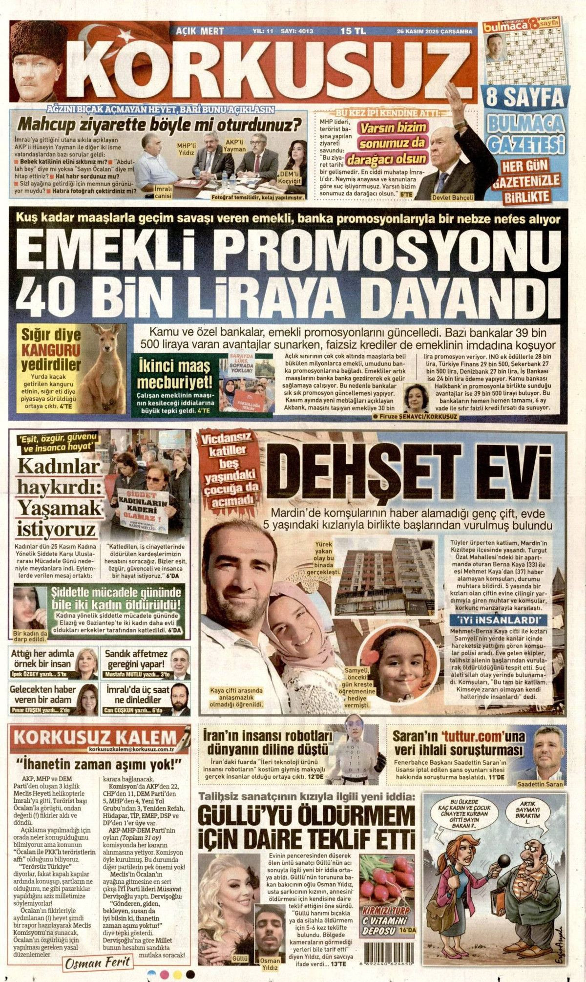 Devlet Bahçeli'nin "Terör bitsin de varsın sonumuz darağacı olsun" çıkışı manşetlerde! Hangi gazete nasıl gördü? - Sayfa 15